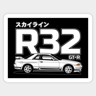 Skyline R32 GT-R White Print Sticker